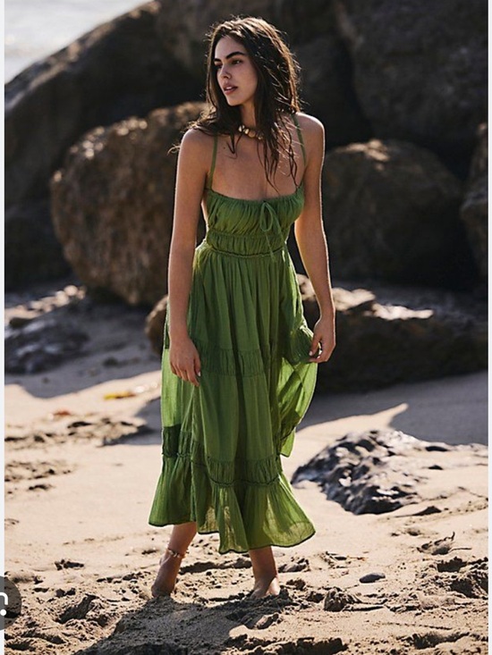 Free People Dresses & Skirts - Free People Taking Sides Maxi Dress In Fresh Chives
